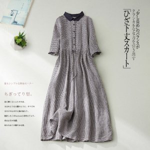 棉麻连衣裙